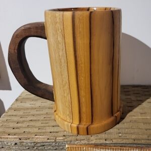 Handmade Teak Wood Mug with Walnut Handle